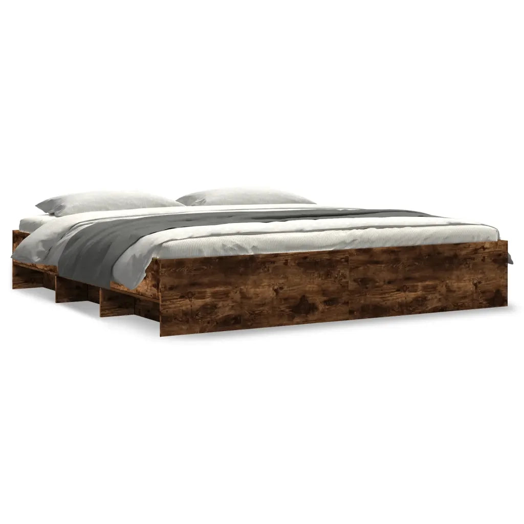 Giroletto senza Materasso Rovere Fumo 200x200 cm in Truciolato 3295629