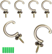 Gesti per tende a maglia - Maniglie eleganti per tende - Robuste e resistenti - 6 pezzi - Adatti per tende vintage - Maniglie a ghiera in acciaio - Per fissaggio al muro