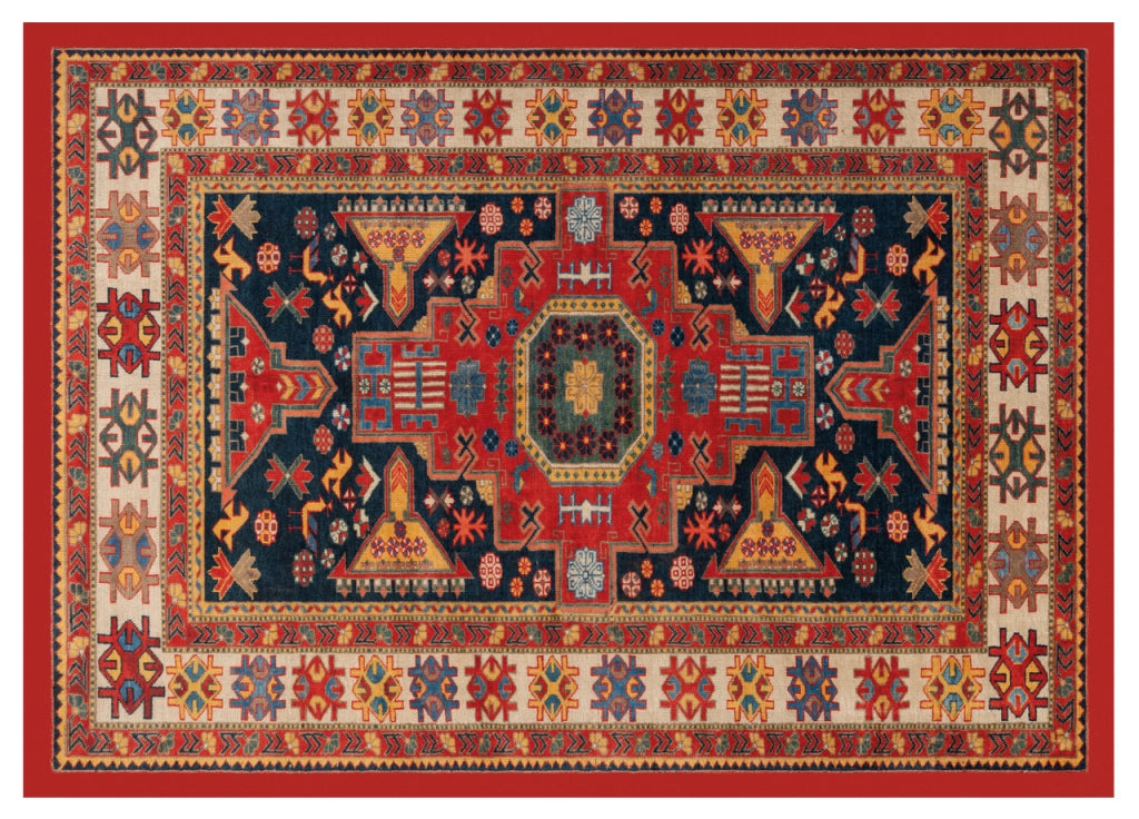 Tappeto Antiscivolo Stampa Digitale Linea Emozioni D'Oriente Shirvan Arancio - 108x154 - Arancio