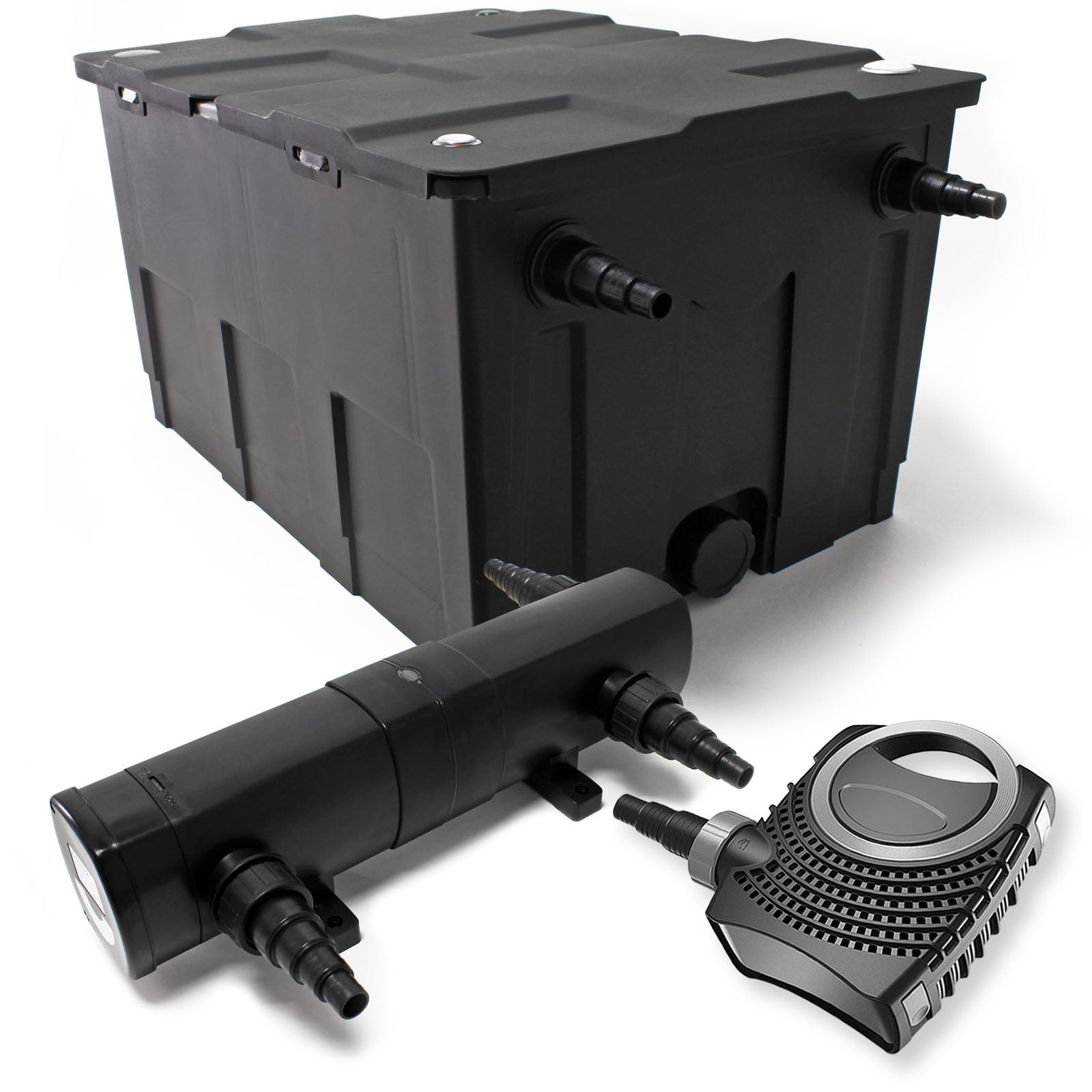 Set: Filtro bio per laghetto 60000l con Chiarificatore UVC 36W Pompa 80W