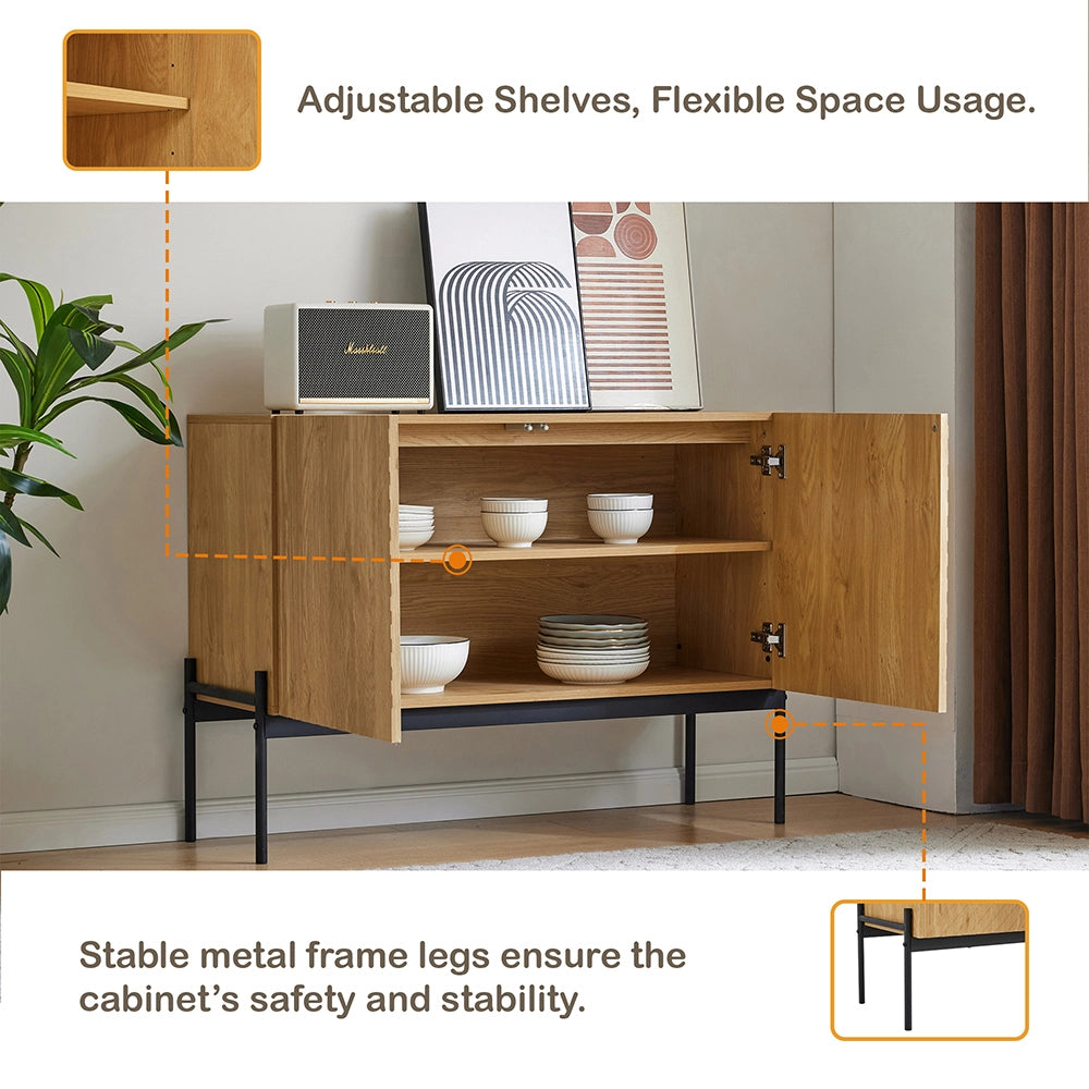 Buffet - Xylo - 2 porte piedi metallo lineare 100x40x75cm