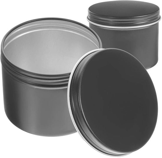 Set di contenitori di vetro per candele in alluminio con coperchio a vite, contenitore di conservazione per candele in alluminio, 1J93347Y113R7