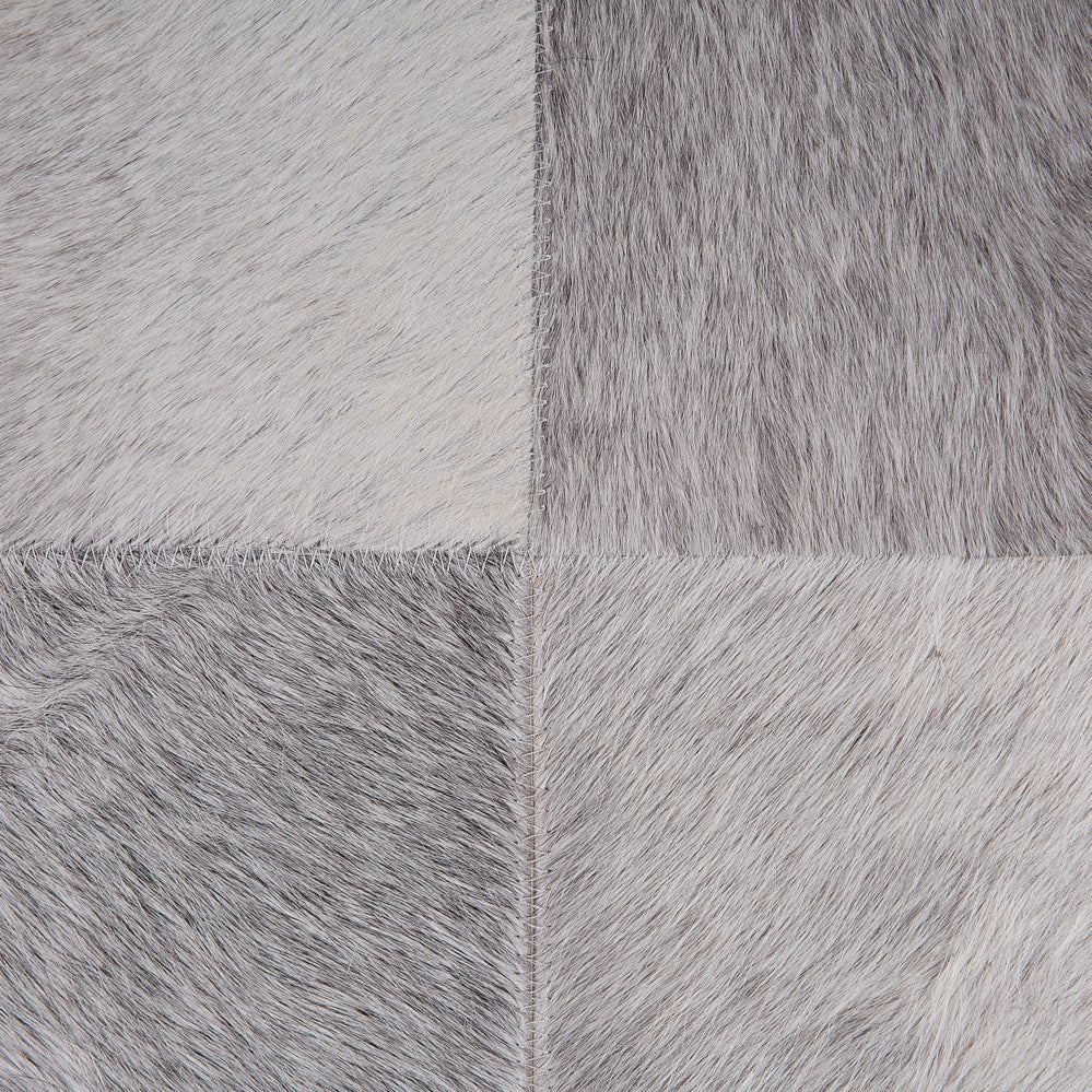 Tappeto tappetino Grigio Pelle 160 x 230 cm Patchwork Pelle Bovina Geometrico Rettangolare Moderno