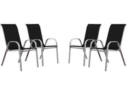 Sedia da giardino textilene "Cordoba" -Phoenix - Nero -Set di 4