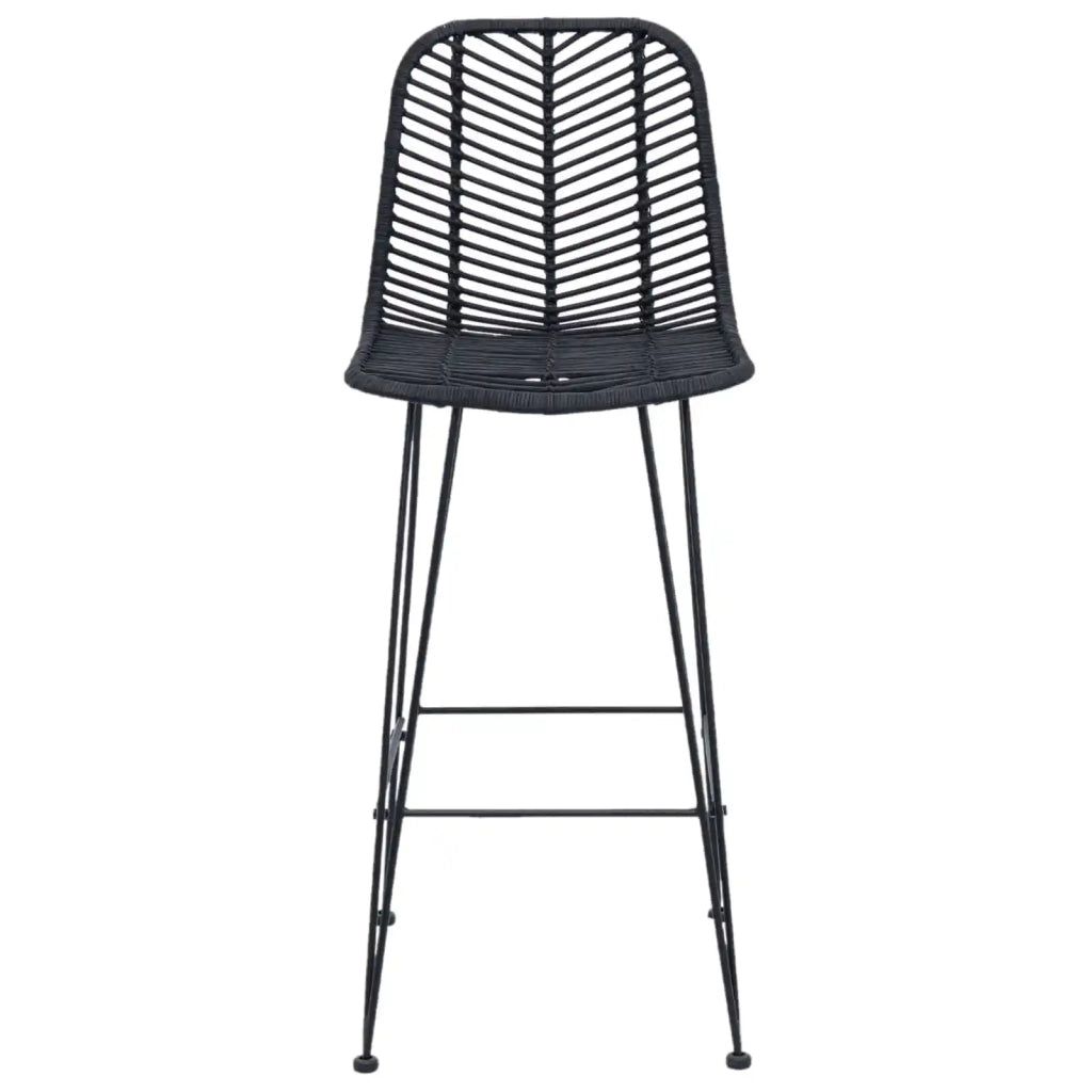 Sedia da Bar 2 pcs 44 x 52 x 111 cm Rattan e Ferro