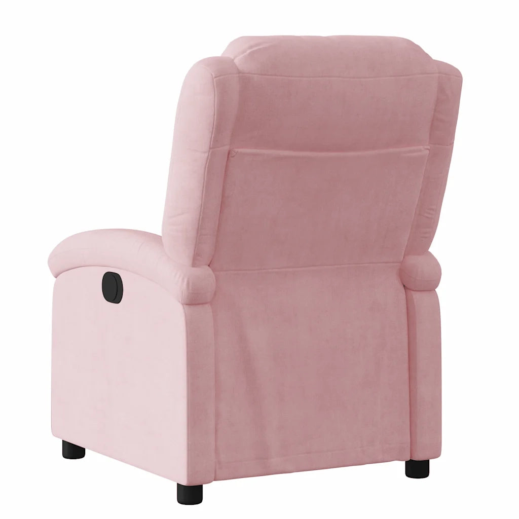 Divano Sedia-Poltrona Reclinabile Rosa in Velluto 787165