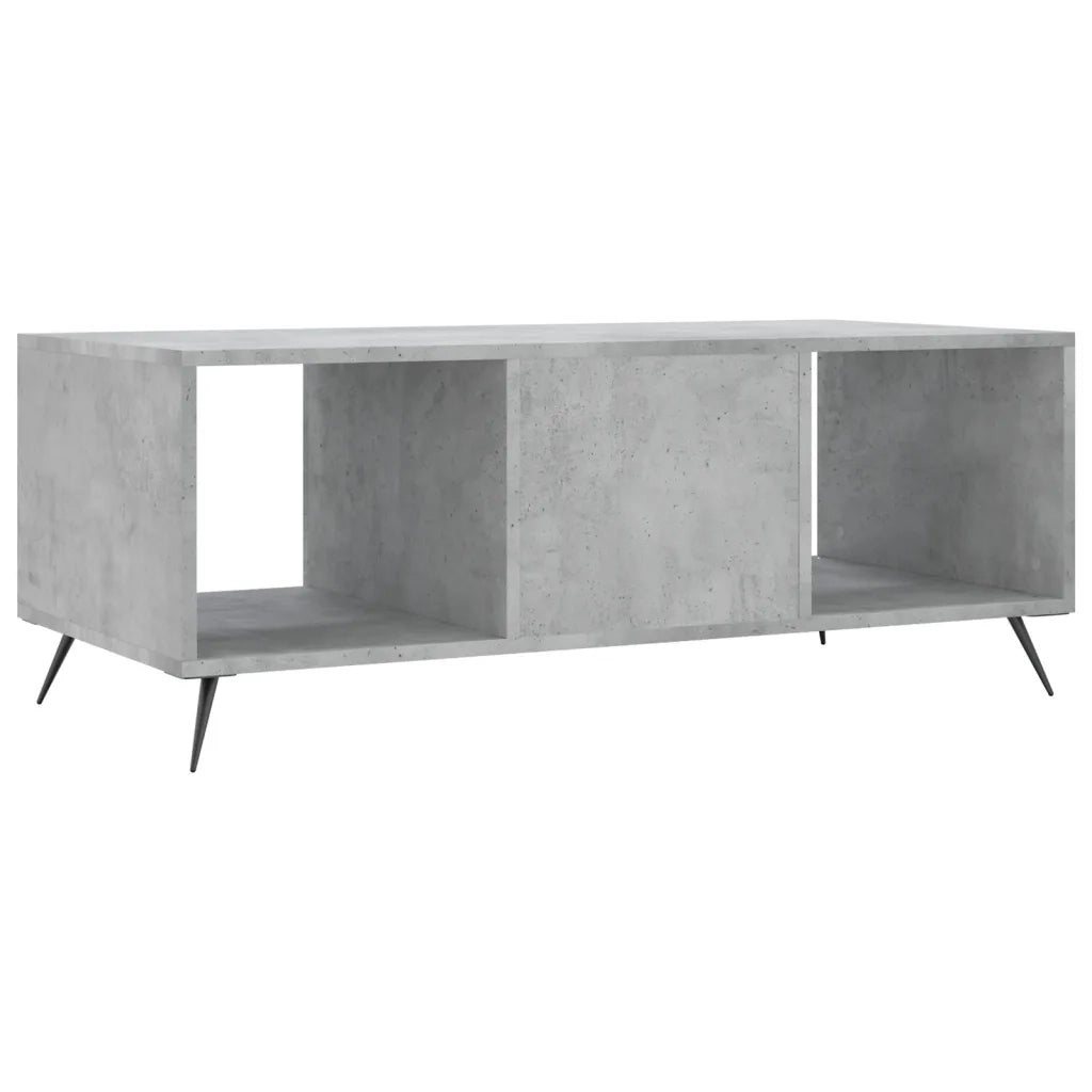 Tavolino Salotto Grigio Cemento 102x50x40 cm Legno Multistrato 829272