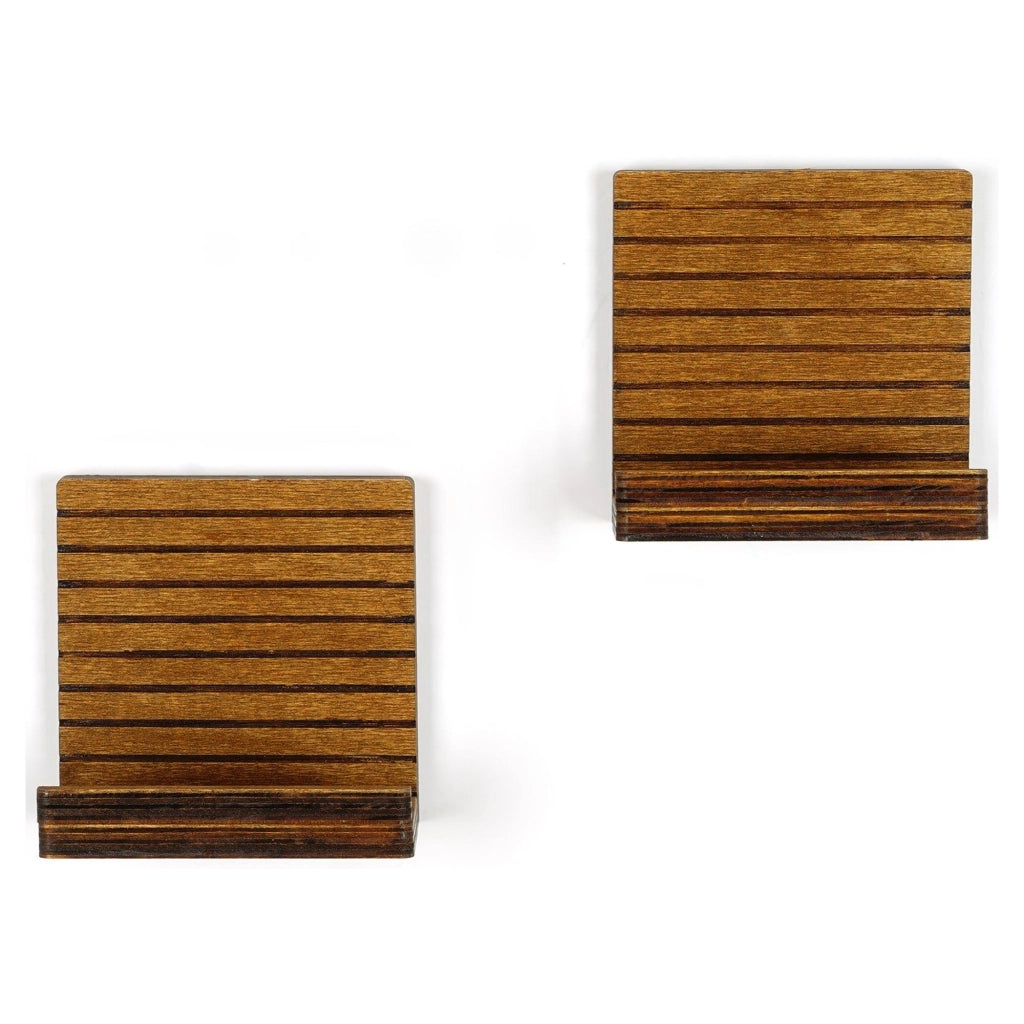 Soglio, Mensola 2 Ripiani, 13x7x13h cm Marrone Naturale