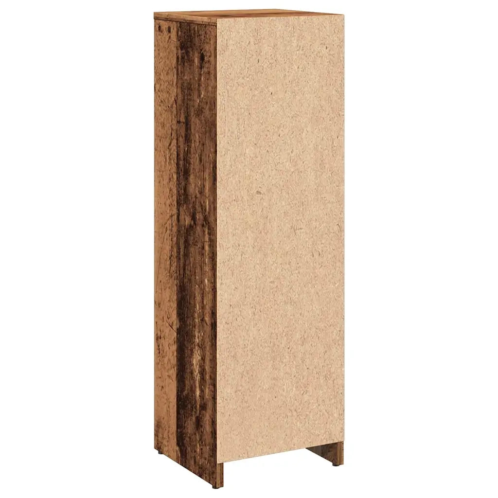 Pratico mobiletto da bagno rustico per riporre oggetti 30 x 30 x 95 cm realizzato in legno composito con finitura effetto legno anticato 02_0050717
