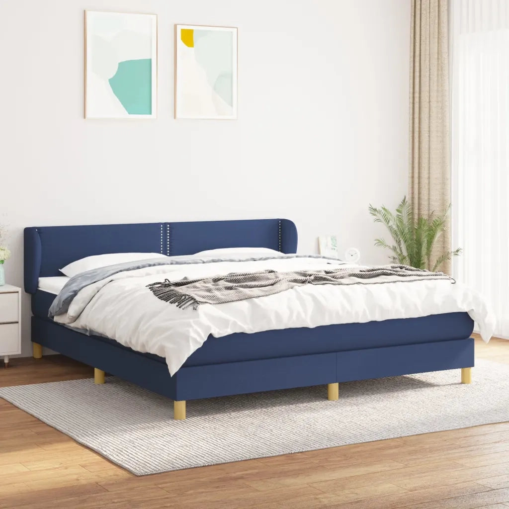Giroletto a Molle con Materasso Blu 180x200 cm in Tessuto
