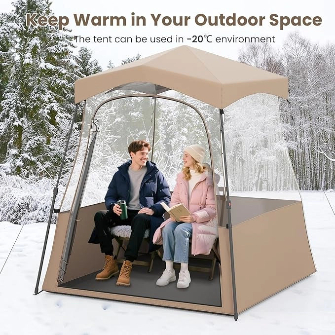 Tenda sportiva, tenda trasparente con visuale libera, telaio robusto e borsa per il trasporto, tenda da campeggio per esterni, tenda a bolla pop-up per guardare gli sport, fare il tifo, campeggiare (180 x 180 x 193 cm)