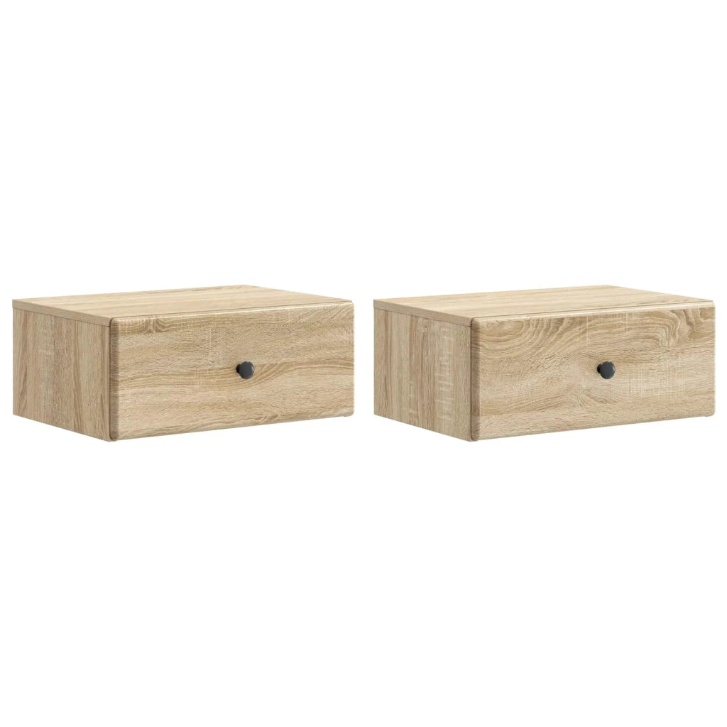 Mobiletto da notte a muro 2 pcs Rovere Sonoma 49 x 34,5 x 20 cm 899130