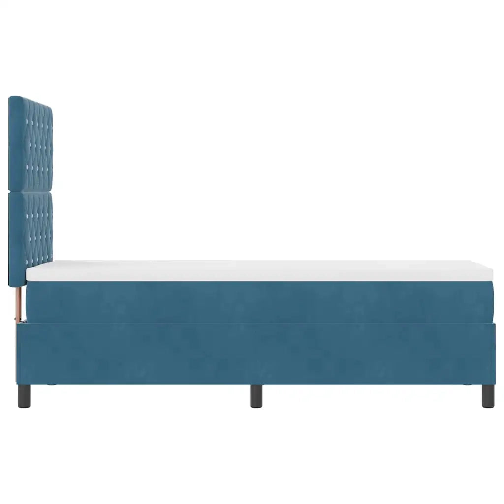 Letto a Sorgente LED con testiera Blu Scuro 80 x 200 cm Velluto 3343212