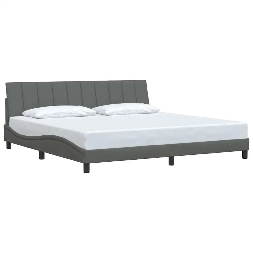 Giroletto senza Materasso-Struttura Letto Hanko Grigio Scuro 200x200 cm Tessuto 940942
