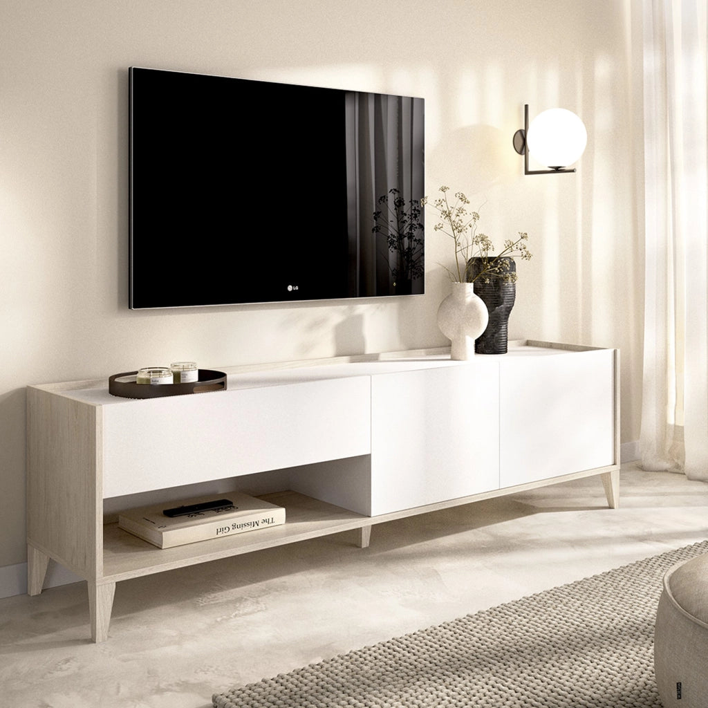 Willits, Mobile Porta tv Modulabile, 39x150x50h cm Bianco