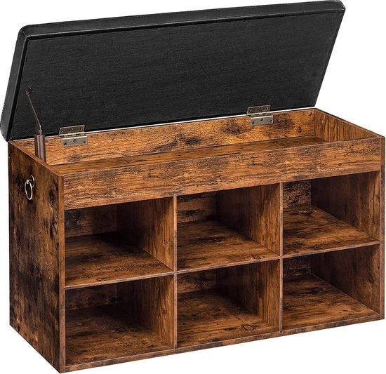 Bancopporta Scarpe con Spazio di Deposito - Cassetto con Sedia - Organizza gli Spazi - Sedile Rivestito - 80 x 31 x 46 cm