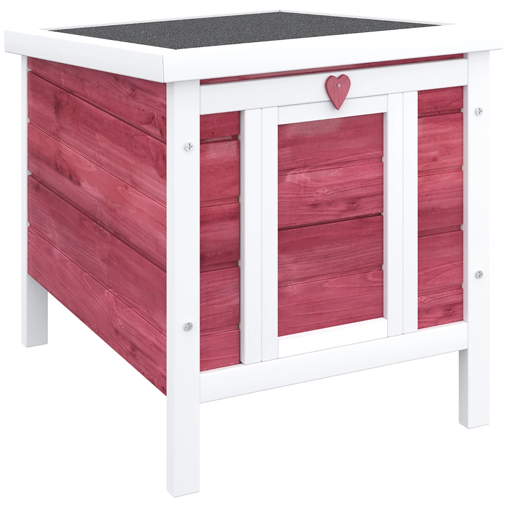 Conigliera in Legno con Tetto Apribile ¨C Zephmum ¨C Rosso 51x42x43 cm