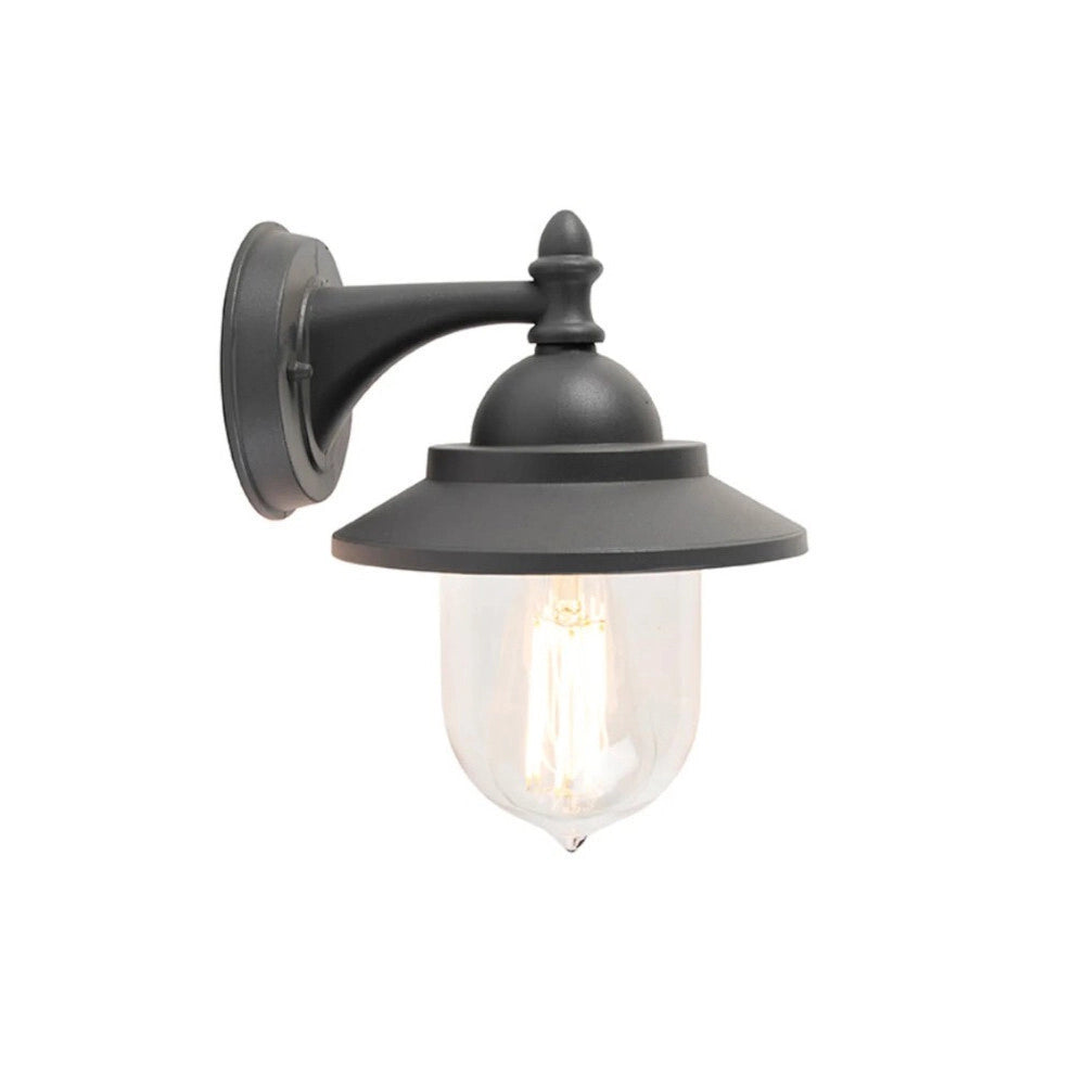 Trade Shop - Lanterna A Parete Stile Retrò Lampada Da Muro Per Giardino Facciate E27 Ip44 524wa-b247 - Grigio Scuro