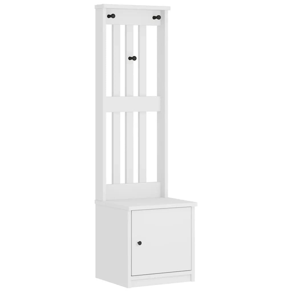 Albero da Ingresso SANDNES Bianco 45x40x159,5 cm Legno di Pino 4010486