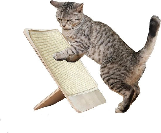 Krappaal a L per gatti con superficie sisal inclinata - sostituzione in materiale bianco