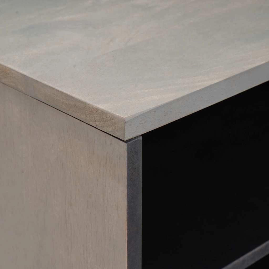 Mobile TV dal design moderno con elegante spazio di archiviazione 80 x 33 x 46 cm legno massello di mango grigio 02_0057883