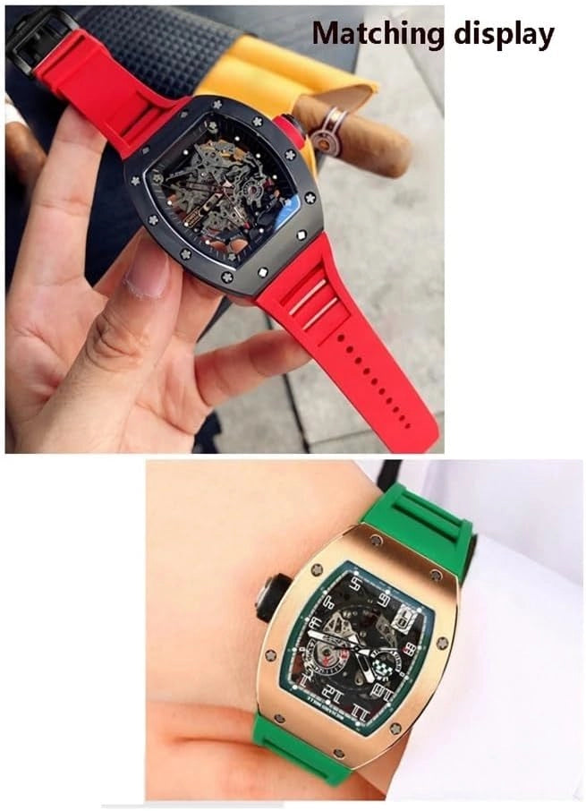Canda di guardia in gomma da 25 mm-20 mm adatto per Richard Mille RM011 Serie Bracciale Vicchia Standing Cingcio d'oro