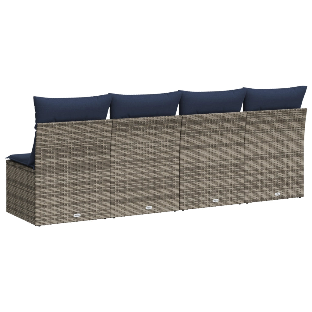 | Divano da giardino | Grigio 220 x 62 x 69cm polyrattan 366151