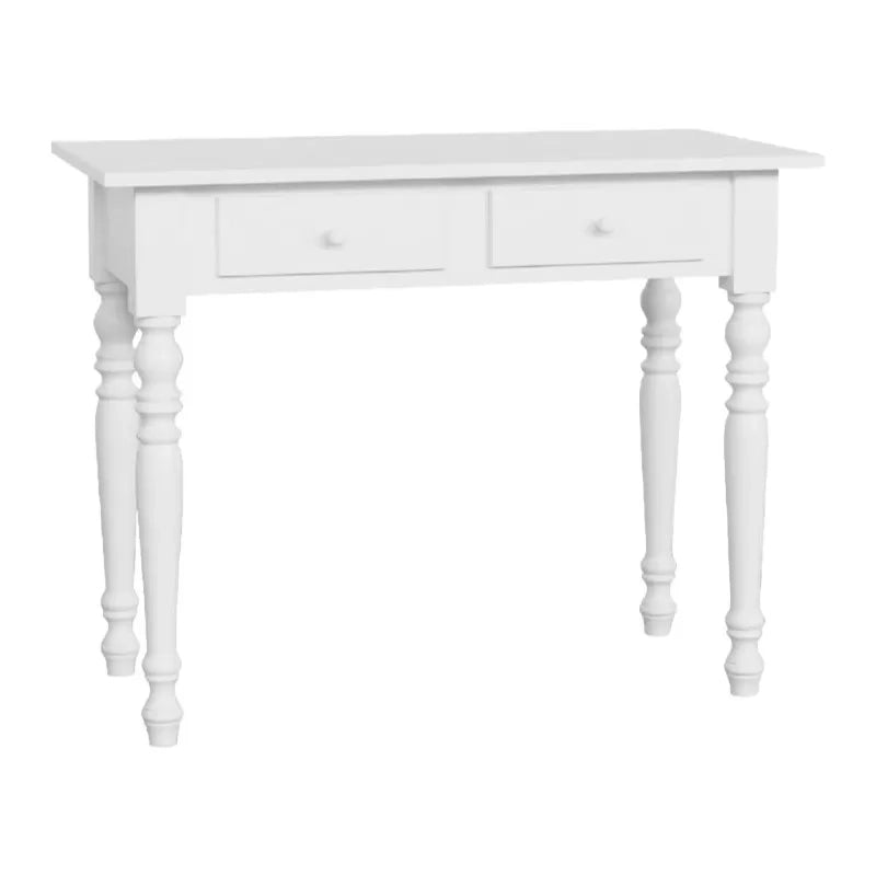Scrivania 2 cassetti bianco shabby tornita 105x55x78 - Mobili 2G