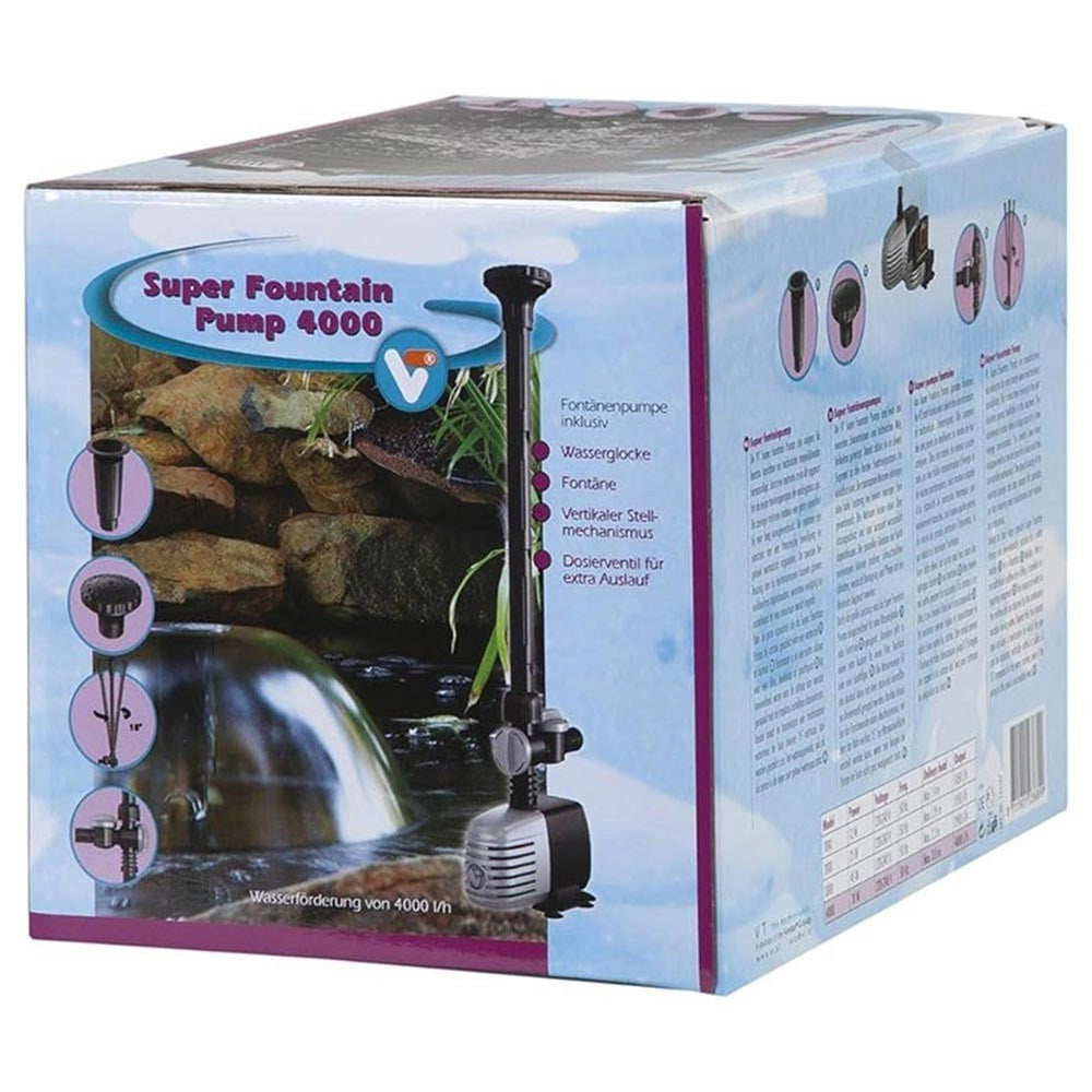 Velda VT Super Fountain Pump - pompa da laghetto con giochi d'acqua Portata: 4000L/h
