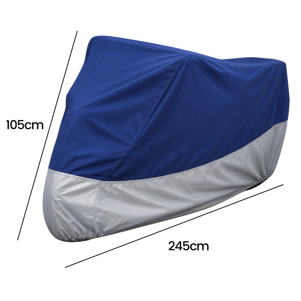 Copertura di Protezione per Moto in Tessuto Oxford 245x105x125cm Blu Avizar