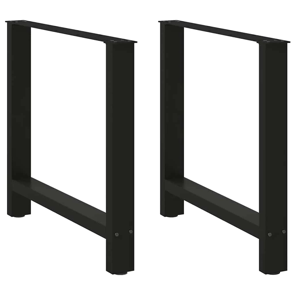 Set di 2 gambe per tavolo da pranzo in acciaio 80 x 73 cm stabilità regolabile stile moderno nero 02_0057552