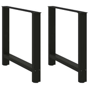 Set di 2 gambe per tavolo da pranzo in acciaio 80 x 73 cm stabilità regolabile stile moderno nero 02_0057552
