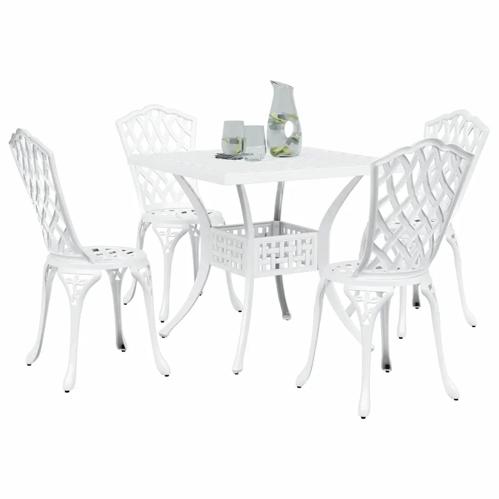 Set di Tavolo da Giardino 5 pcs Bianco Alluminio pressofuso 3334754