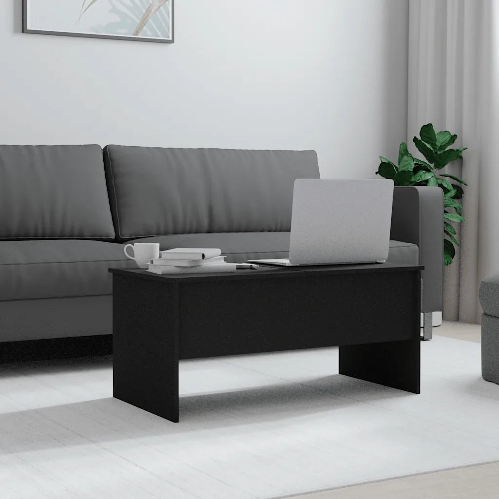 Tavolino da salotto | Tavolino da caff¨¨ | Tavolino da Soggiorno Nero 102x50,5x46,5 cm in Legno Multistrato