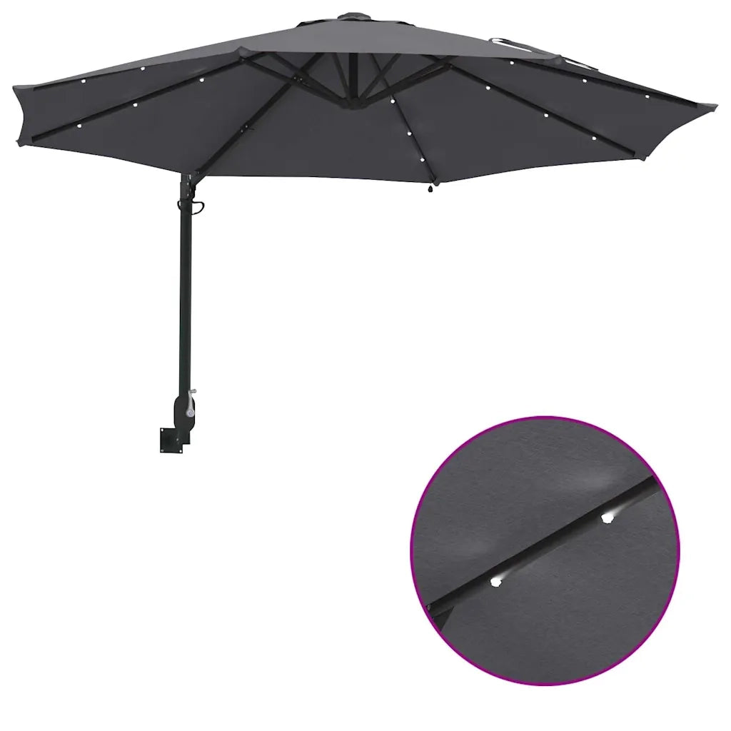 Ombrello da giardino-Ombrellone da spiaggia Antracite 248 x 248 x 148 cm 744472
