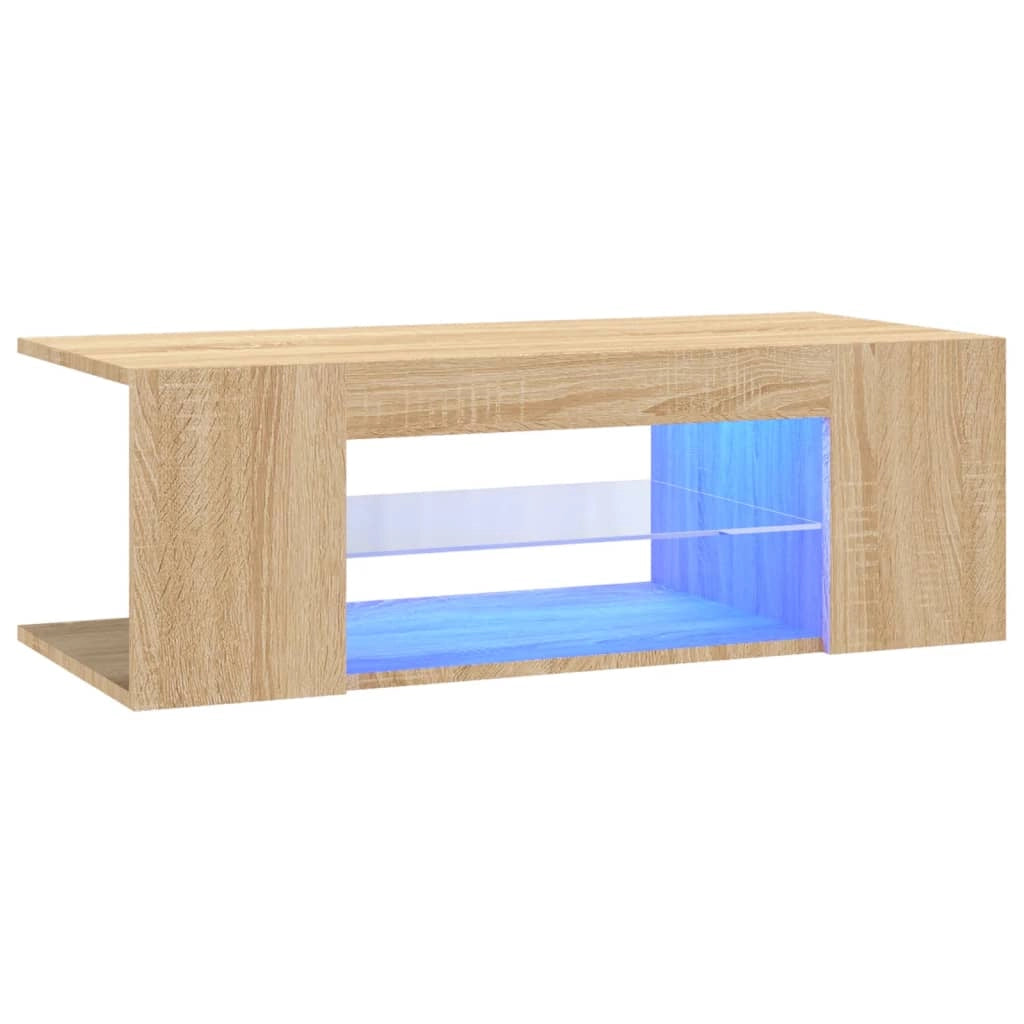 Mobile TV multimediale mensola TV credenza mobile TV sala da pranzo soggiorno camera da letto con luci LED rovere Sonoma 90 x 39 x 30 cm marrone 02_0026793