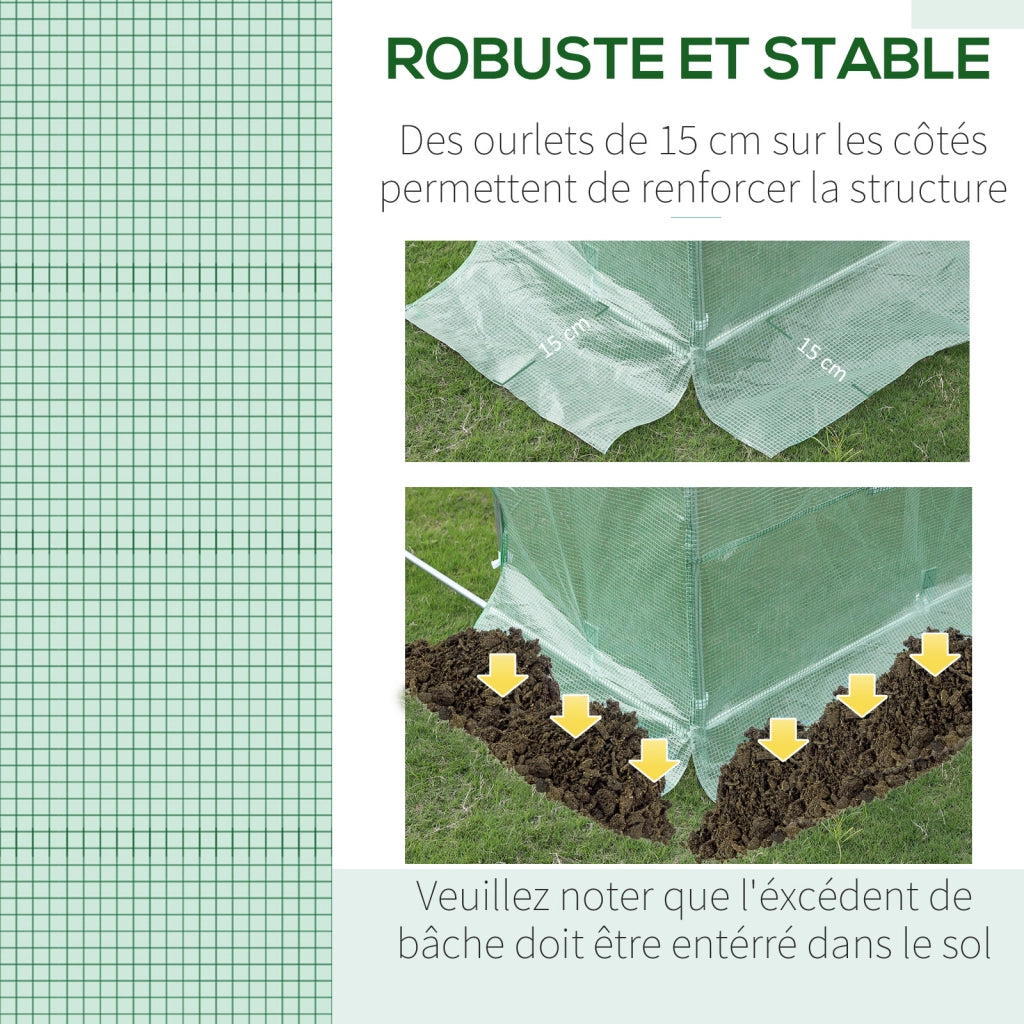 Serra da Giardino Tunnel ¨C zephmum ¨C Verde 3x2x2m 6 Finestre Porta Zippata
