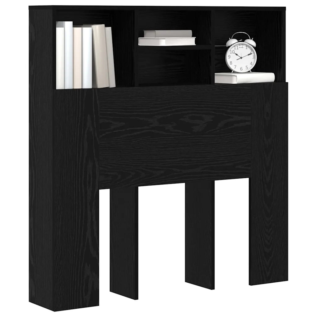 vidaXL Testata del letto con testiera Rovere nero Legno Ingenerizzato