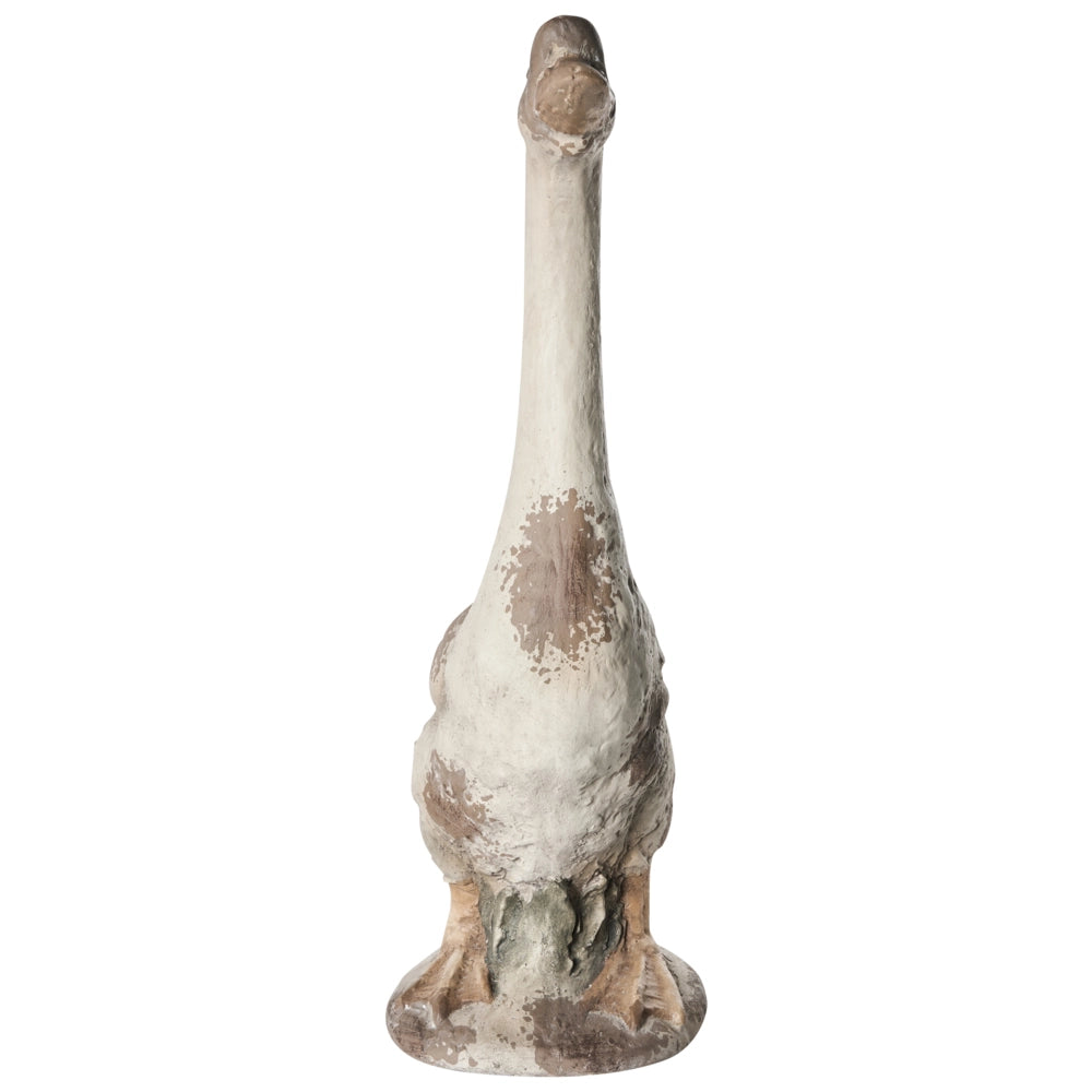 Statuetta decorativa da giardino in MgO beige a forma di oca 23 x 38 x 67 cm Elemento decorativo per giardino terrazza e patio