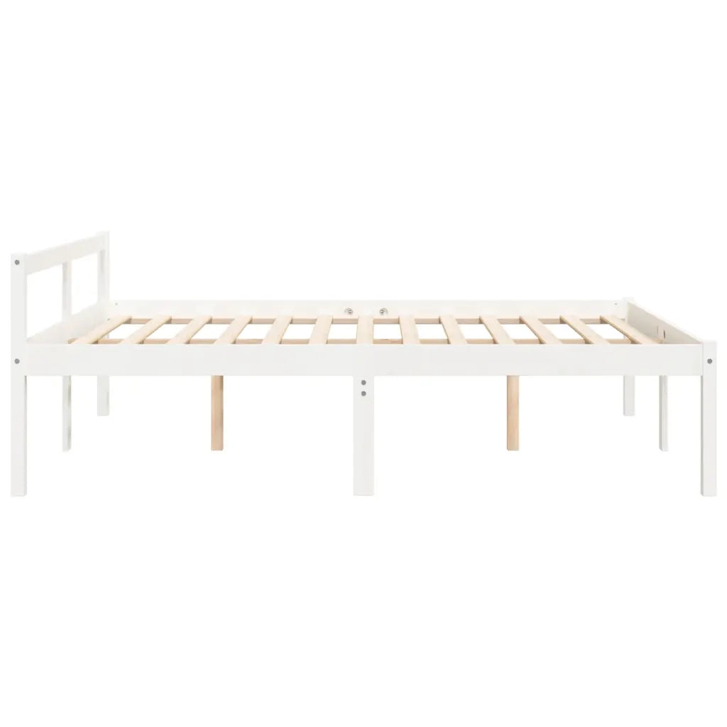 Letto per Anziani 150x200 cm King in Legno Massello di Pino