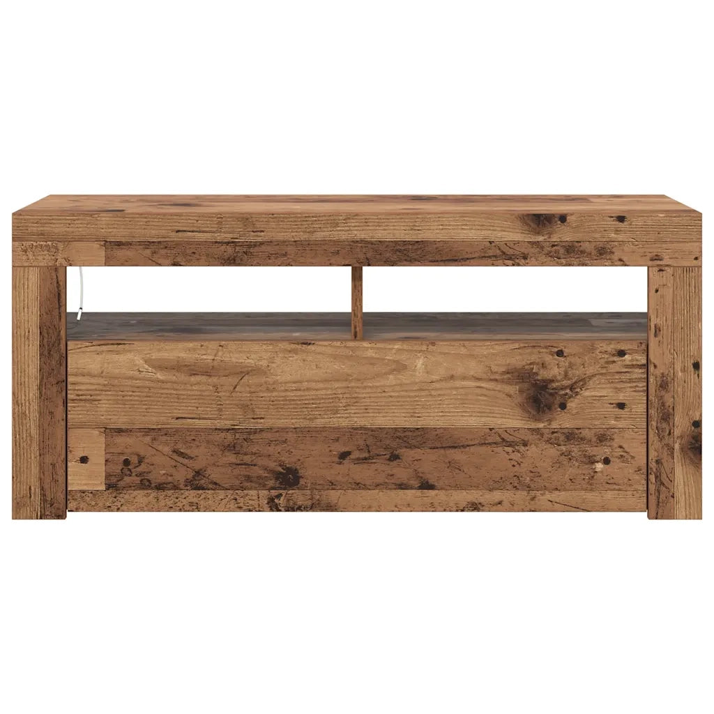 Mobile Porta TV con LED Legno Antico 90x35x40 cm Multistrato