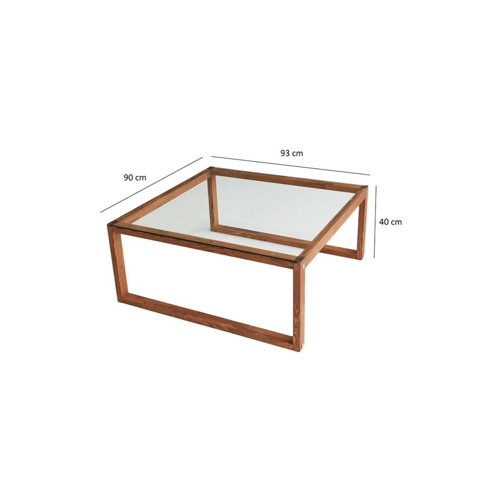 Aldino, Tavolino da Salotto Portariviste, 90x90x40h cm Marrone Noce