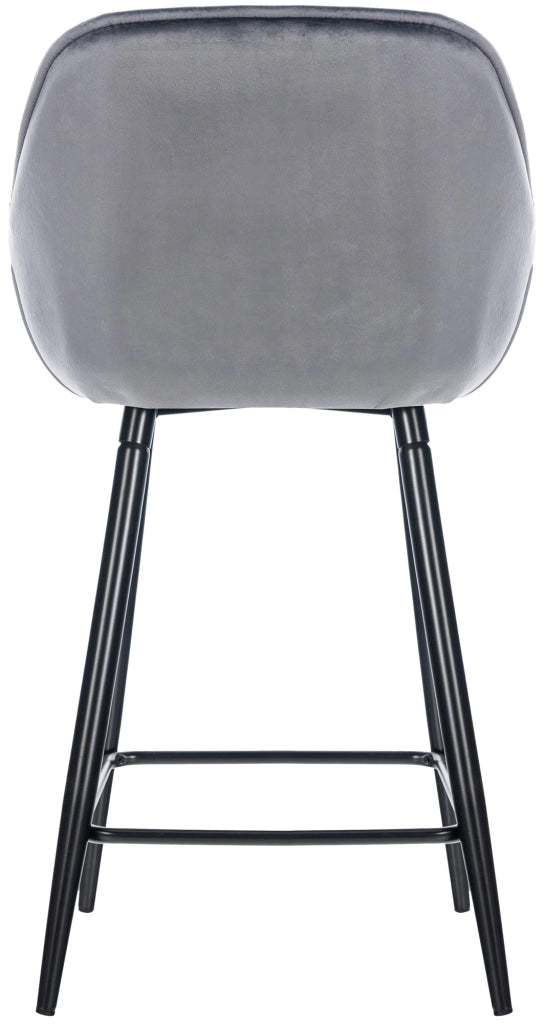Set di 2 sgabelli da bar Gibson in velluto con altezza seduta 76 cm grigio scuro