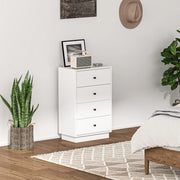 Cassettiera moderna a 4 cassetti in legno bianco 47 x 29 x 75 cm