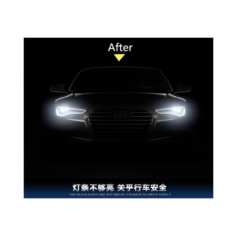 Trade Shop - Coppia Tubo Flessibile Fari Bicolore Drl Led Luce Daytime Bianca Gialla 600mm -