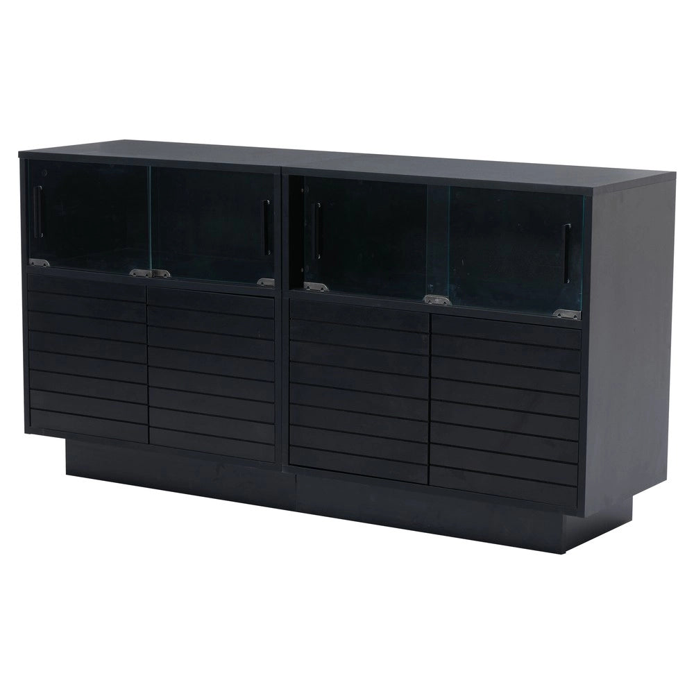 Credenza con Anta in Vetro e LED ¨C MINIMAL ¨C 130x35x68 cm
