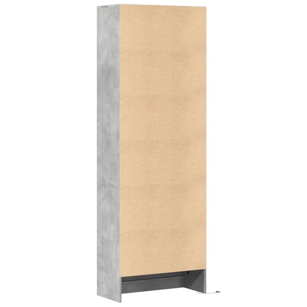 Credenza con LED Grigio Cemento 69x32,5x200 cm in Truciolato