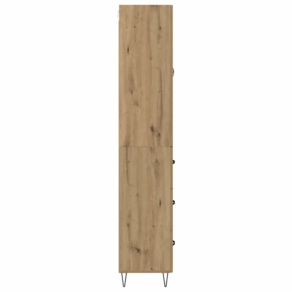 Credenza | Madia | Buffet da pranzo | Armadio da pranzo Rovere artigianale 69,5 x 34 x 90 cm Legno multistrato