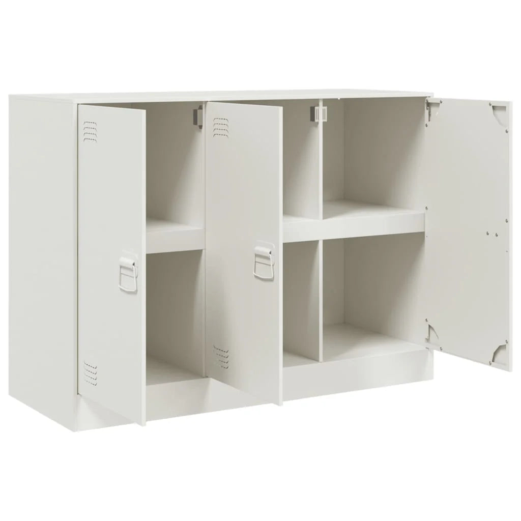 Buffet credenza cassettiera armadio mobile contenitore organizer per cucina soggiorno salotto 99 x 39 x 73 cm acciaio bianco 02_0030544