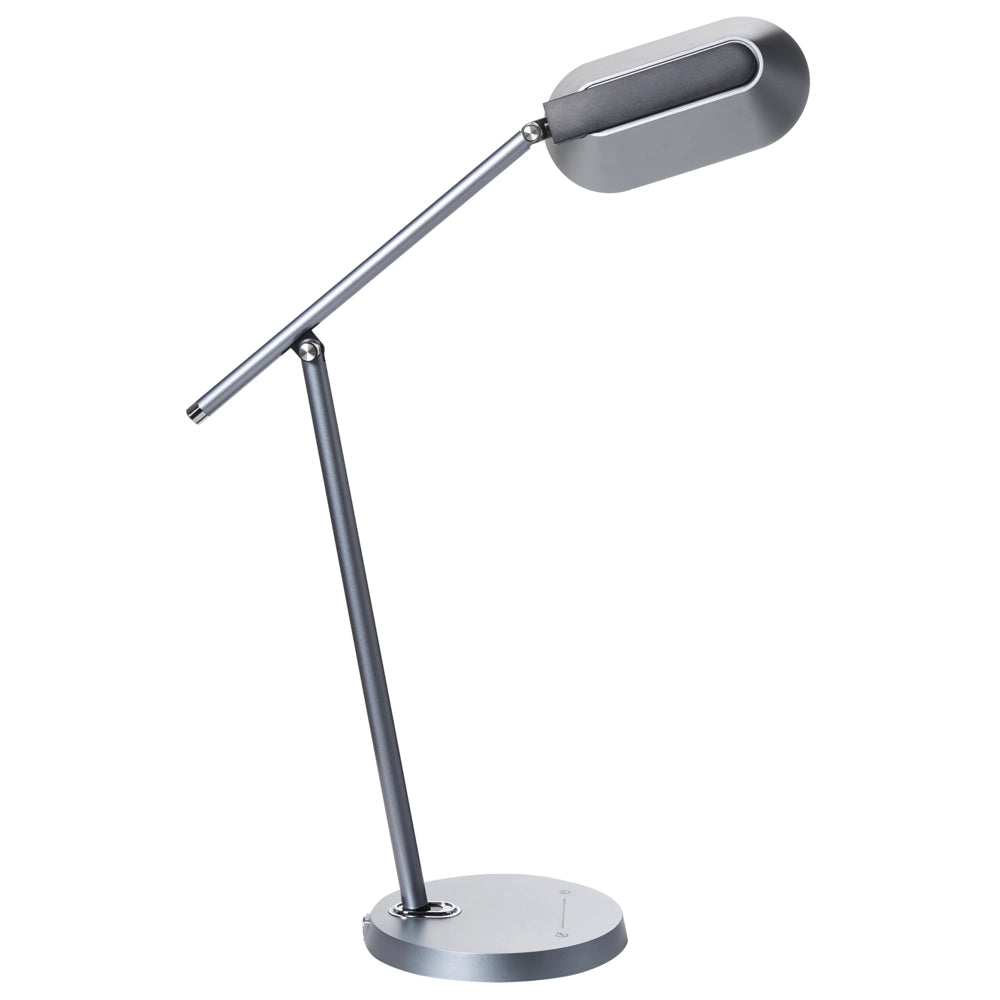 Lampada da tavolo LED per ufficio domestico con braccio regolabile e orientabile dimmer continuo e timer colore grigio